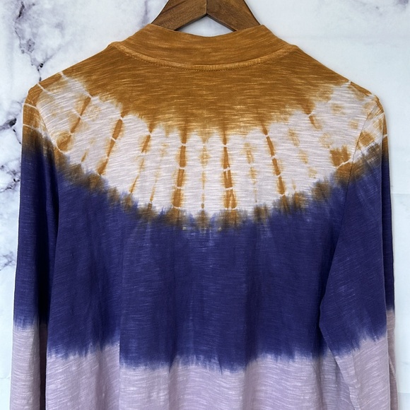LOGO by Lori Goldstein Tie-Dye Cotton Slub Mock-Neck Top Size XLarge - Picture 9 of 13